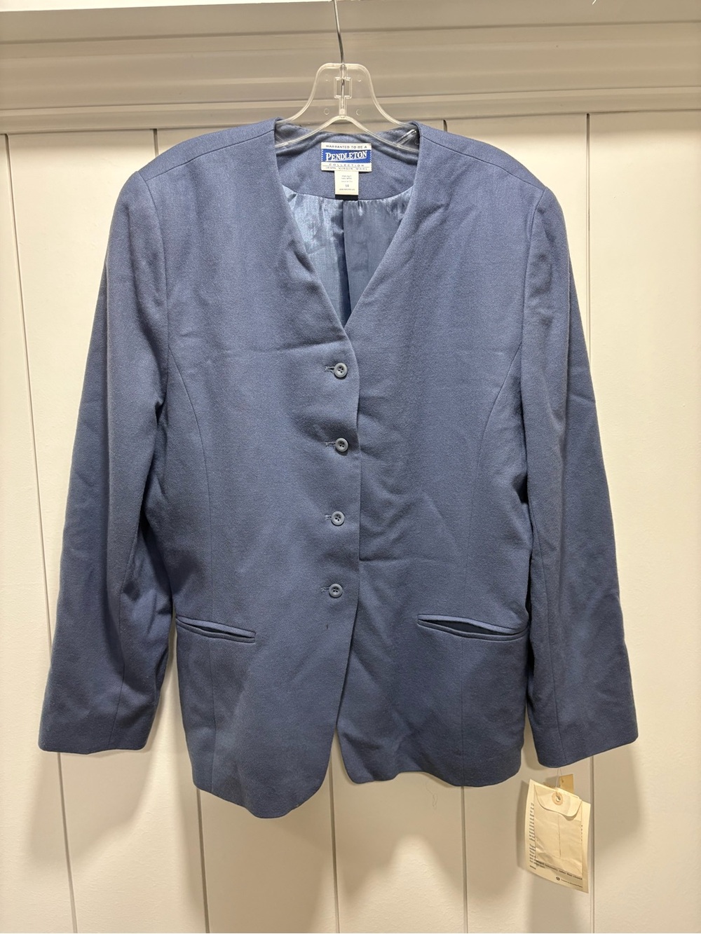 Vintage Pendleton Blazer Jacket 100% Virgin Wool Size 14 Corozo Button New